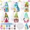 6 Set Paint Your Own Ceramic Gnome Kit – Unpainted DIY Plaster Gnome Statues with Paints, Brushes & Palette for Adults, Summer Arts & Crafts Home Decor Figurines